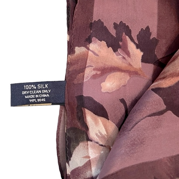 LIKE NEW Charter Club Silk Scarf with Leaf Design - Picture 2 of 5